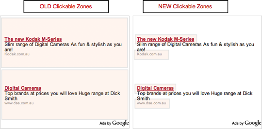 New Google Adsense ad units will have smaller clickable areas.