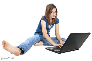 Girl using computer