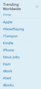 Twitter trending topics