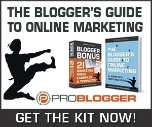 The Blogger’s Guide to Online Marketing has 31 Steps to a Profitable Blog is a comprehensive, 31 chapter blueprint for your blog’s ongoing profitability – right from the ground up.  Backed by an extensive library of practical templates, printable worksheets, and in-practice example documents, this kit delivers all you need to make your blog turn a profit now, and over the long term.